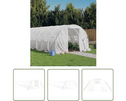 vidaXL Serre - Tuinhuis - Tuinkas met stalen frame 54 m² 18x3x2 m wit - Plastic Greenhouse - Polyetheen Greenhouse - Groene Vingers
