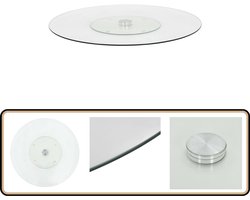 vidaXL Serveerbord - Draaiend - 60 cm - Gehard Glas Serveerbord - Roterend Serveerbord - Serveerschotel - Glazen Serveerbord - Gehard Glas