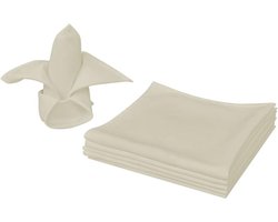 vidaXL - Servetten - 10 - stuks - créme - 50x50 - cm