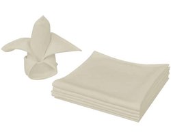 vidaXL - Servetten - 100 - stuks - créme - 50x50 - cm