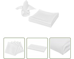 vidaXL Servetten Katoenen - Witte Servetten - Servetten wit 10 stuks 50 x 50 cm - Polyester Servetten - Tafel Linnen - Tafelaankleding
