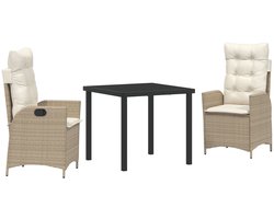 vidaXL - Set - van - 2 - Beige - en - Crème - Wit