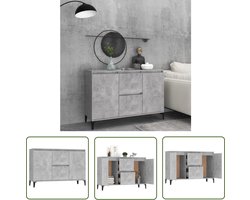 vidaXL Side Table - Dressoir - Dressoir 104x35x70 cm bewerkt hout betongrijs - Tv Stand - Houten Dressoir - Grijze Dressoir