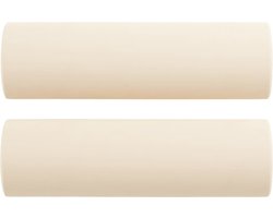 vidaXL - Sierkussens - 2 - st - 15x50 - cm - fluweel - crèmekleurig