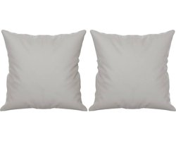 vidaXL - Sierkussens - 2 - st - 40x40 - cm - microvezelstof - lichtgrijs
