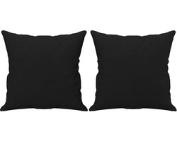 vidaXL - Sierkussens - 2 - st - 40x40 - cm - microvezelstof - zwart