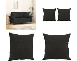 vidaXL Sierkussens 2 st 40x40 cm stof zwart - Sierkussen - Sierkussens - Kussen - Kussens