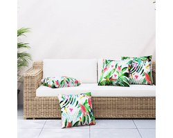 vidaXL Sierkussens 4 st 50x50 cm stof meerkleurig - Sierkussen - Sierkussens - Kussen - Kussentje