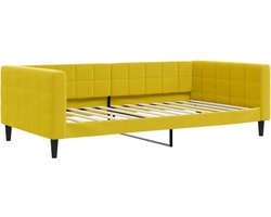 vidaXL - Slaapbank - 100x200 - cm - fluweel - geel