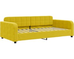 vidaXL - Slaapbank - 100x200 - cm - fluweel - geel