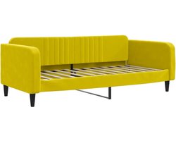 vidaXL - Slaapbank - 100x200 - cm - fluweel - geel