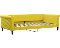 vidaXL - Slaapbank - 100x200 - cm - fluweel - geel