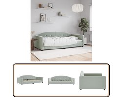 vidaXL Slaapbank - 100x200 cm - Fluweel - Lichtgrijs Slaapbank - Fluweelsofa - Tweepersoons Sofa - Lounge Bank - Guest Bed