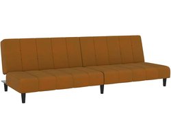 vidaXL - Slaapbank - 2-zits - fluweel - bruin