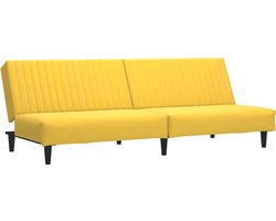 vidaXL - Slaapbank - 2-zits - fluweel - geel