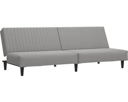 vidaXL - Slaapbank - 2-zits - fluweel - lichtgrijs