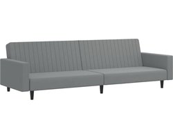 vidaXL - Slaapbank - 2-zits - fluweel - lichtgrijs