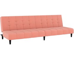 vidaXL - Slaapbank - 2-zits - fluweel - roze