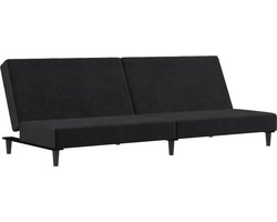 vidaXL - Slaapbank - 2-zits - fluweel - zwart