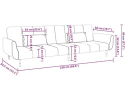 vidaXL - Slaapbank - 2-zits - met - 2 - kussens - fluweel - donkergroen
