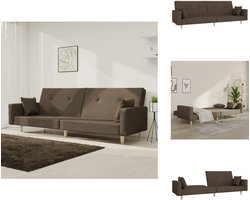 vidaXL - Slaapbank - 2-zits - met - 2 - kussens - stof - taupe