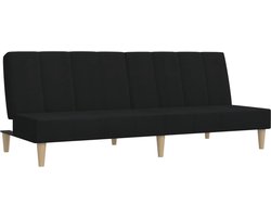 vidaXL - Slaapbank - 2-zits - stof - zwart