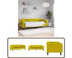 vidaXL Slaapbank - 80x200 cm - Fluweel Geel Slaapbank - Fluweelslaapbank - Daybed - Tweepersoons Sofa Bed - Lounge Bank
