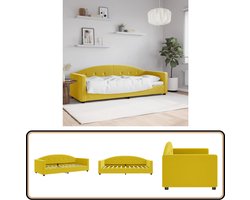 vidaXL Slaapbank - 80x200 cm - Fluweel Geel Slaapbank - Fluweelslaapbank - Gele Slaapbank - Tweepersoons Slaapbank - Daybed