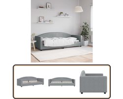 vidaXL Slaapbank - 80x200 cm - Stof - Lichtgrijs Slaapbank - Tweepersoonsbed - Daybed - Sofa Bed - Multifunctioneel Meubilair