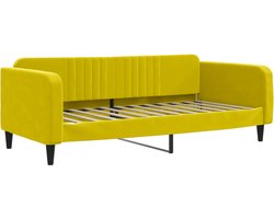 vidaXL - Slaapbank - 90x200 - cm - fluweel - geel
