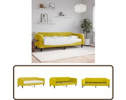 vidaXL Slaapbank - 90x200 cm - Fluweel - Geel Slaapbank - Sofa Bed - Tweepersoonsbed - Gele Meubels - Lounge Furniture