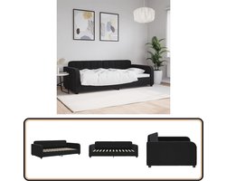 vidaXL Slaapbank - 90x200 cm - Fluweel - Zwart Slaapbank - Tweepersoonsbed - Daybed - Lounge Sofa - Multifunctioneel Meubilair