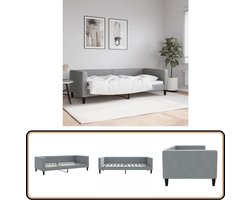 vidaXL Slaapbank 90x200 cm - Lichtgrijs Stof Slaapbank - Sofa Bed - Tweepersoonsbed - Daybed - Lounge Meubilair