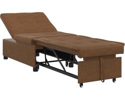 vidaXL - Slaapbank - Bruin - 67 - x - 194 - x - 38 - cm - Faux - suede - leer