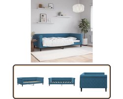 vidaXL Slaapbank - Fluweel - Blauw - 100x200 cm Slaapbank - Tweepersoonsbed - Daybed - Lounge Sofa - Meubels