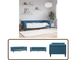 vidaXL Slaapbank Fluweel Blauw 80x200 cm Slaapbank - Sofa Bed - Tweepersoonsbed - Fluweelsofa - Blauwsofa