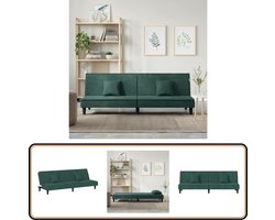 vidaXL Slaapbank Fluweel Donkergroen - Stijlvol Comfort Slaapbank - Fluweel Sofa - Donkere Groene Meubels - Tweepersoons Bank - Lounge Bank