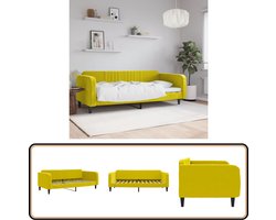 vidaXL Slaapbank - Fluweel Geel - 100x200 cm Slaapbank - Velvet Sofa - Gele Bank - Kanapé Convertible - Daybed