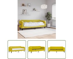 vidaXL Slaapbank - Fluweel Geel - Inclusief Matras Slaapbank - Kanapé-lit - Tweepersoonsbed - Zitmeubel - Lounge Meubilair