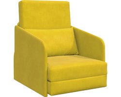 vidaXL - Slaapbank - Geel - 65 - x - 80 - x - 83 - cm - Fluweel