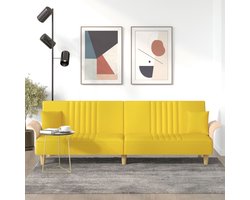 vidaXL - Slaapbank - met - armleuningen - stof - geel