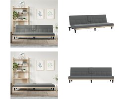 vidaXL - Slaapbank - met - bekerhouders - stof - donkergrijs