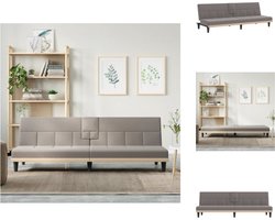 vidaXL - Slaapbank - met - bekerhouders - stof - taupe