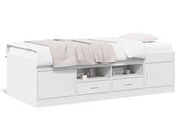 vidaXL - Slaapbank - met - lades - zonder - matras - 90x190 - cm - wit