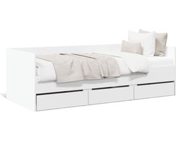 vidaXL - Slaapbank - met - lades - zonder - matras - 90x190 - cm - wit