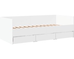 vidaXL - Slaapbank - met - lades - zonder - matras - 90x200 - cm - wit
