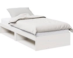 vidaXL - Slaapbank - met - matras - 100x200 - cm - massief - grenenhout - wit