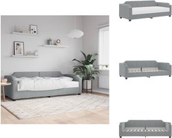 vidaXL Slaapbank Met Matras - Slaapbank Met Matrassen - Slaapbank - Bedbank - Slaapbank met matras 100x200 cm stof lichtgrijs