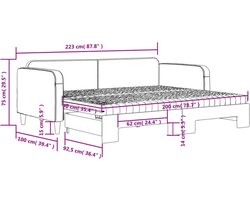 vidaXL Slaapbank met onderschuifbed - 90x200 cm - Crème Slaapbank - Sofa Bed - Tweepersoons Bed - Comfortabel Bed - Creme Kleur