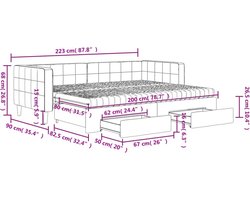 vidaXL Slaapbank met onderschuifbed - Blauw Slaapbank - Sofa Bed - Tweepersoonsbed - Lounge Meubilair - Living Room Furniture